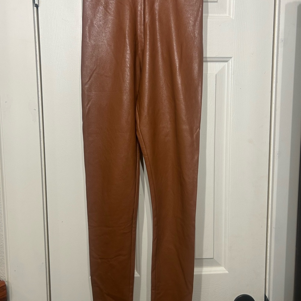 Commando Tan Faux Leather Leggings NWOT